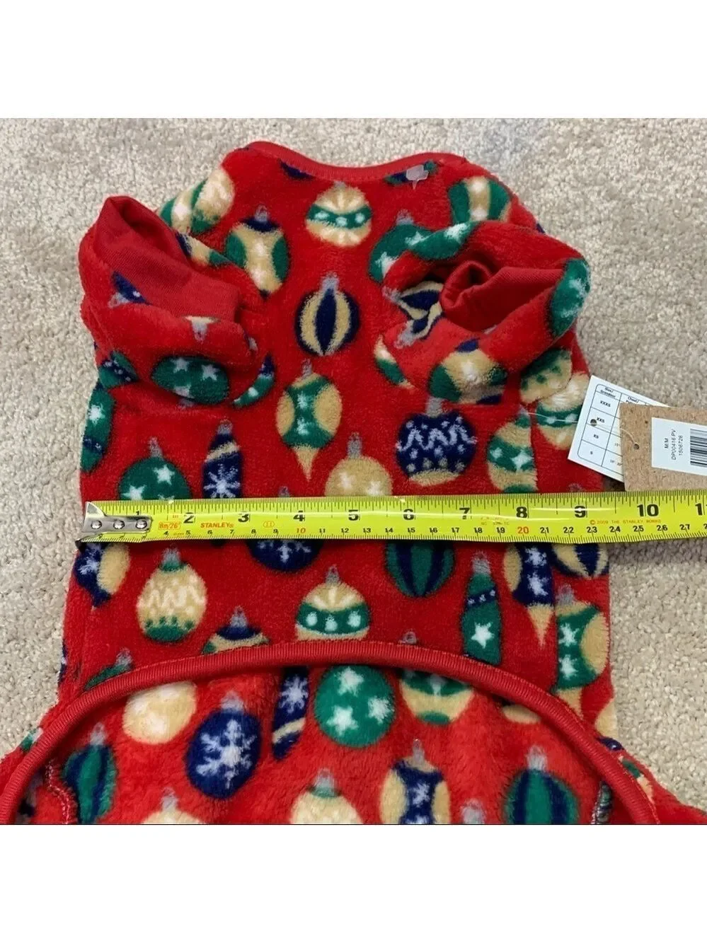 NWT Small breed dog red Christmas ornament pyjamas size medium